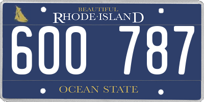 RI license plate 600787