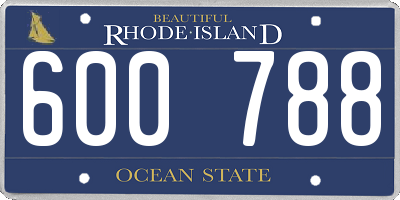 RI license plate 600788