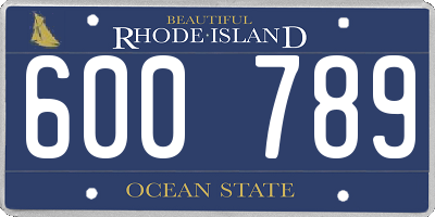 RI license plate 600789