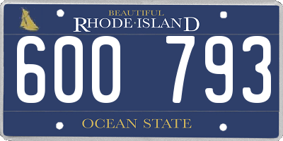 RI license plate 600793