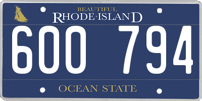 RI license plate 600794
