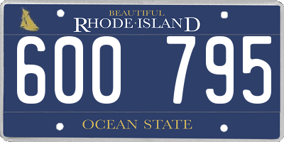 RI license plate 600795