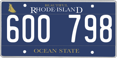 RI license plate 600798
