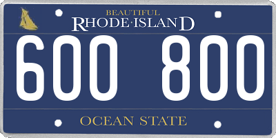 RI license plate 600800