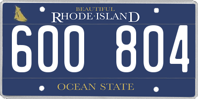 RI license plate 600804