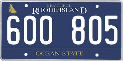 RI license plate 600805