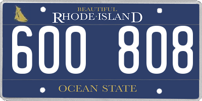 RI license plate 600808