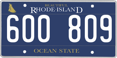 RI license plate 600809