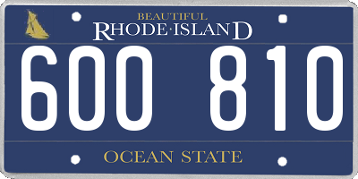 RI license plate 600810