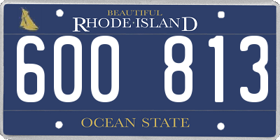 RI license plate 600813