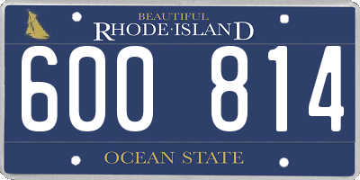 RI license plate 600814