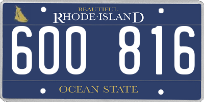 RI license plate 600816