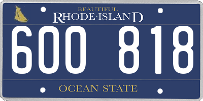 RI license plate 600818