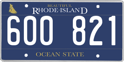 RI license plate 600821