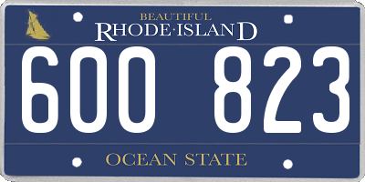 RI license plate 600823