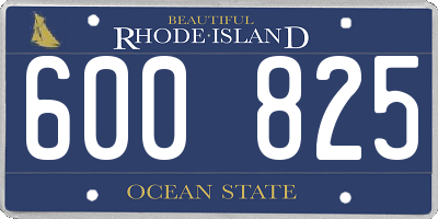 RI license plate 600825