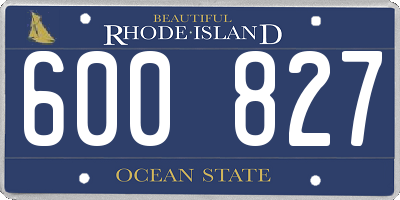 RI license plate 600827