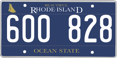 RI license plate 600828