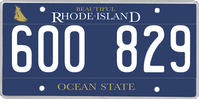 RI license plate 600829