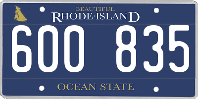 RI license plate 600835