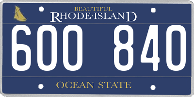 RI license plate 600840