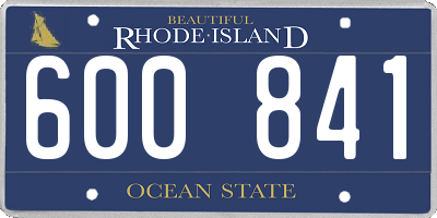 RI license plate 600841