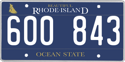 RI license plate 600843