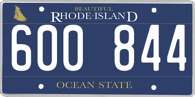 RI license plate 600844