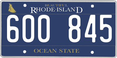 RI license plate 600845