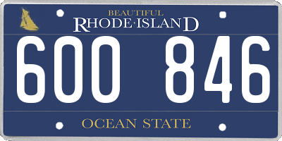 RI license plate 600846