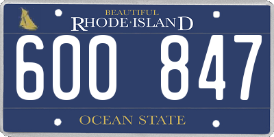RI license plate 600847