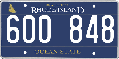 RI license plate 600848