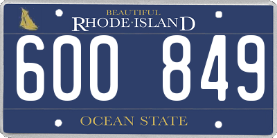 RI license plate 600849