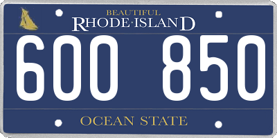 RI license plate 600850