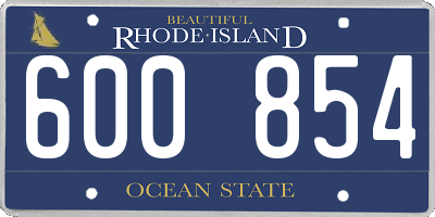RI license plate 600854