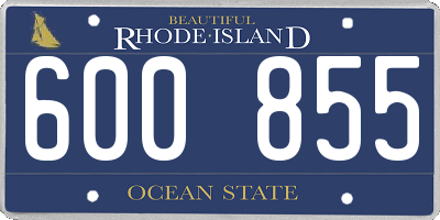 RI license plate 600855