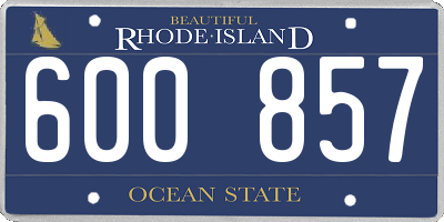 RI license plate 600857