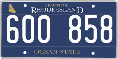 RI license plate 600858