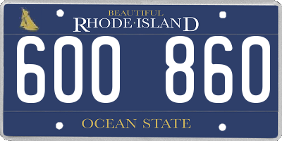 RI license plate 600860