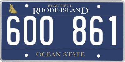 RI license plate 600861