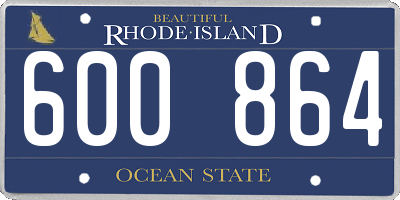 RI license plate 600864