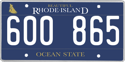 RI license plate 600865