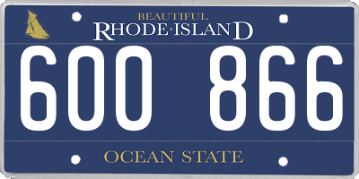 RI license plate 600866