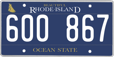 RI license plate 600867