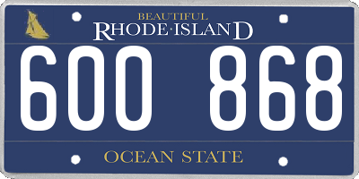 RI license plate 600868