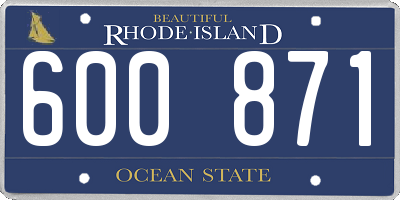 RI license plate 600871