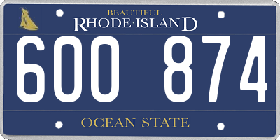 RI license plate 600874