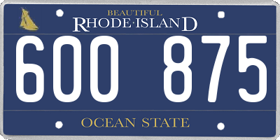 RI license plate 600875