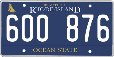 RI license plate 600876
