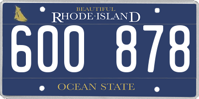 RI license plate 600878
